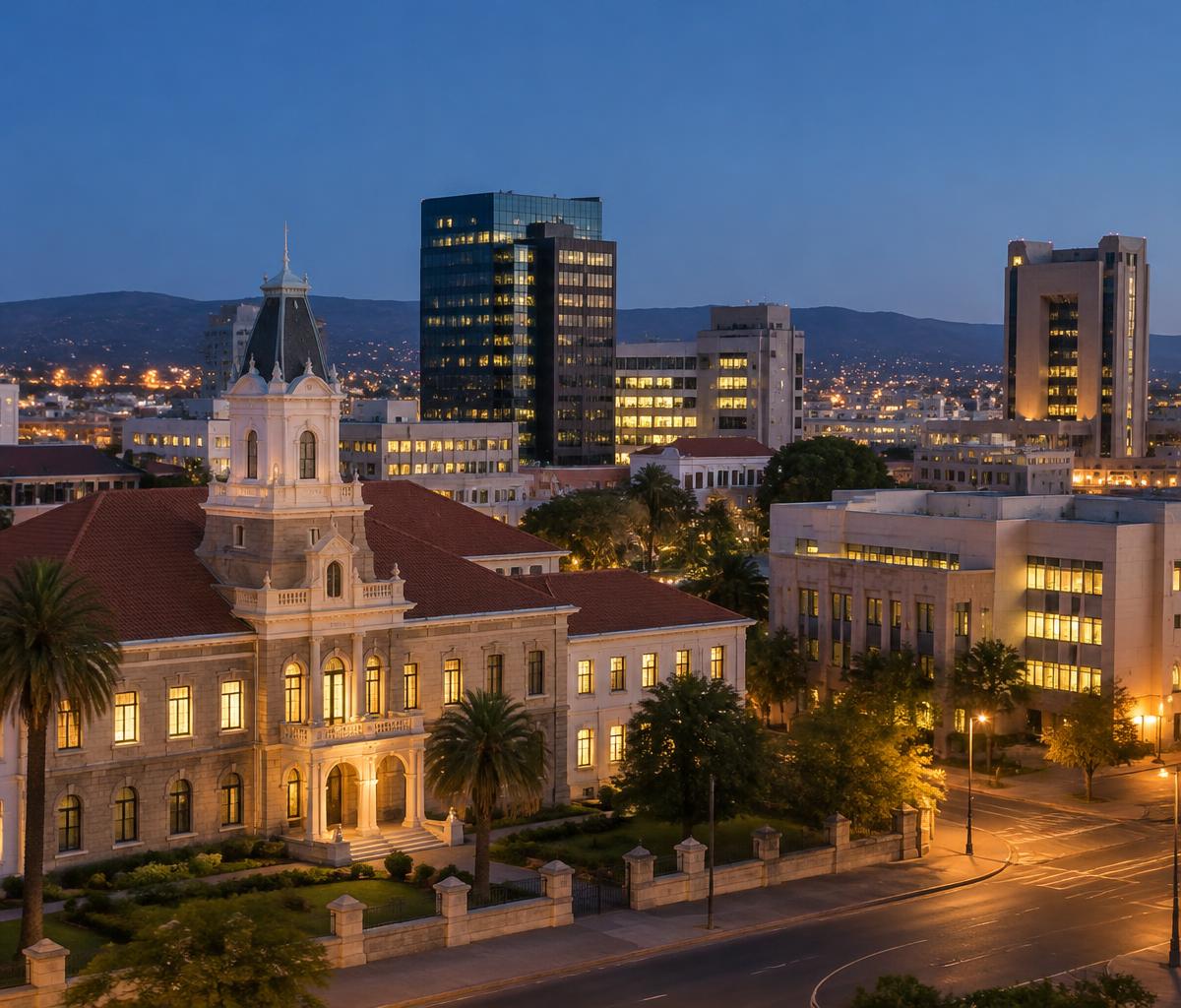 Aerial view of Windhoek, capital of Namibia